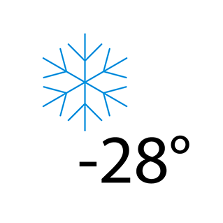 Zaručený provoz při teplotě do -28&nbsp;°C